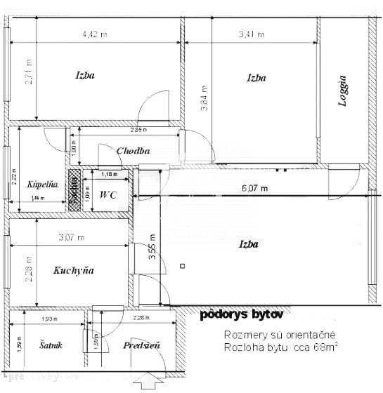 Reality KOMPLEX s.r.o. Vám ponúka na predaj 3 izbový byt na VII sídlisku v Komárne - TOP LOKALITA!!! /cca 67 m2/s balkónom.