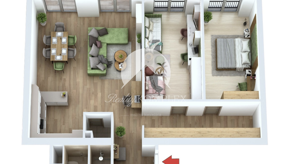 Iba u nás Vám Reality KOMPLEX s.r.o., ponúka na prenájom priestranný, nadštandardne zariadený trojizbový byt v obytnom komplexe SOHO PARK , ktorý sa nachádza na okraji mesta Komárno.