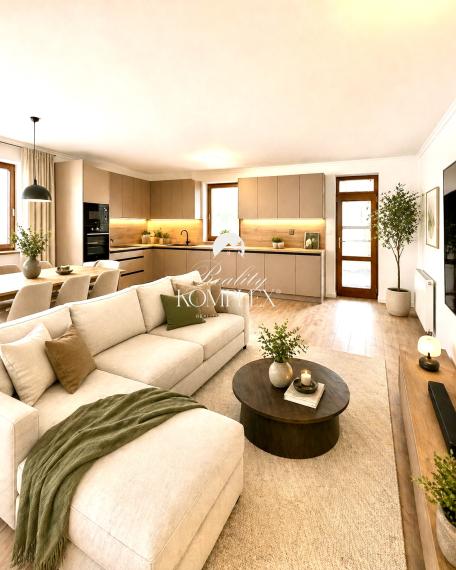 Reality KOMPLEX s.r.o. ponúka na PREDAJ moderný 4-izbový rodinný dom s veľkým pozemkom a dvojgarážou v obci Veľké Dvorníky.