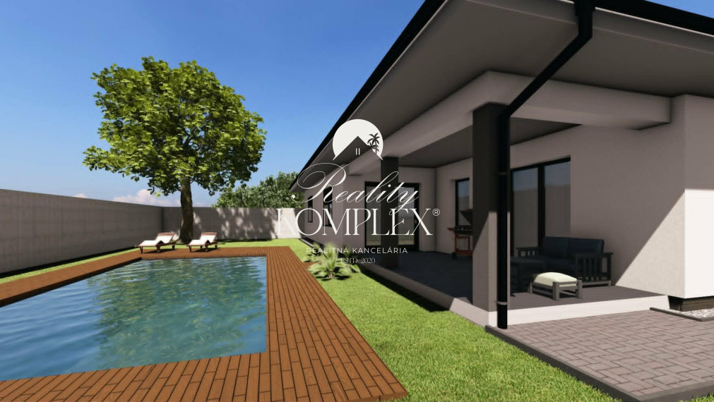 Reality KOMPLEX s.r.o Vám ponúká, projekt dvoch moderných rodinných domov typu bungalov v obci Marcelová.