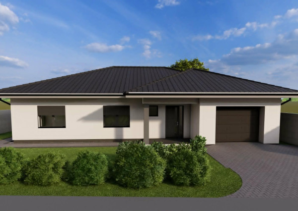 Reality KOMPLEX s.r.o Vám ponúká, projekt dvoch moderných rodinných domov typu bungalov v obci Marcelová.